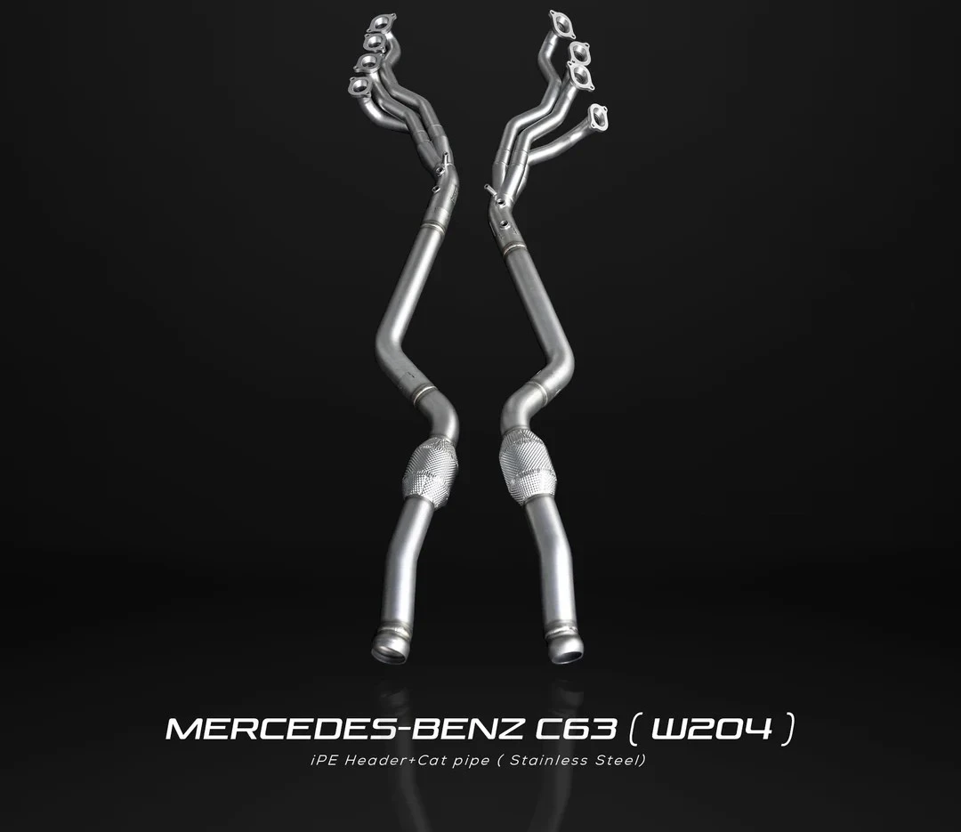 Full IPE Innotech performance exhaust system for a Mercedes C63 AMG