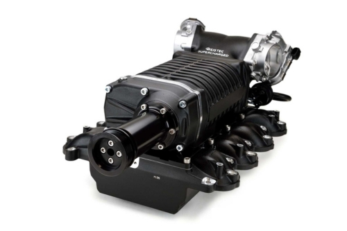 Close-up of a Weistec supercharger for the M156 engine